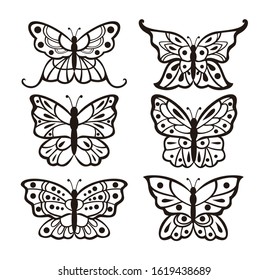 Set Of Cutting Butterflies Design