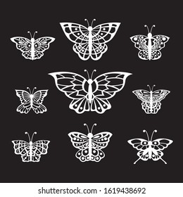 Set Of Cutting Butterflies Design