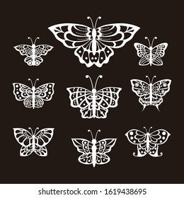 Set Of Cutting Butterflies Design