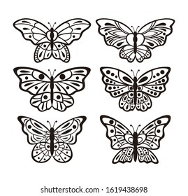 Set Of Cutting Butterflies Design