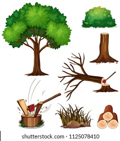 A Set of Cutting Tree illustration