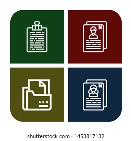 Set of cv icons such as Curriculum, Resume , cv