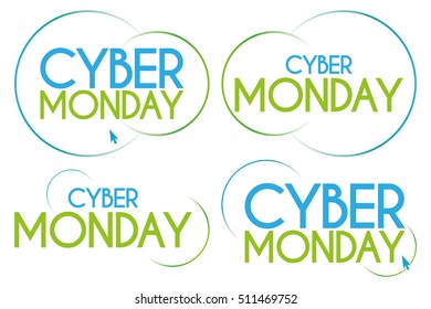Set of Cyber monday background graphic designs, Vector illustration