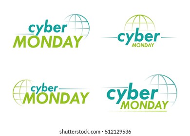 Set of Cyber monday background graphic designs, Vector illustration