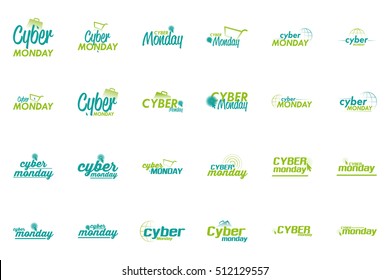 Set of Cyber monday background graphic designs, Vector illustration