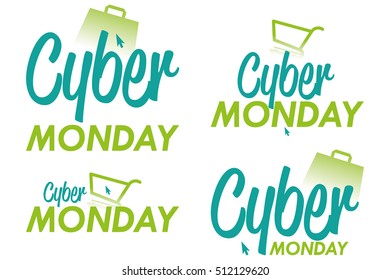 Set of Cyber monday background graphic designs, Vector illustration