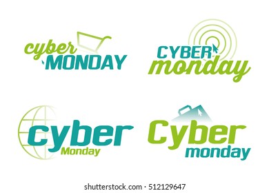 Set of Cyber monday background graphic designs, Vector illustration