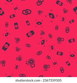 Establezca la seguridad cibernética, el enlace de cadena, el Smartphone y el análisis ocular en un patrón sin problemas. Vector