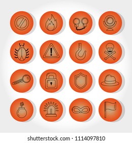 Set of cyber security icons