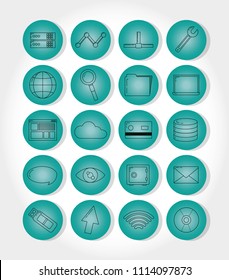 Set of cyber security icons