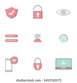 set of cyber security icons vector illustration