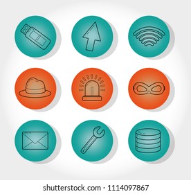 Set of cyber security symbols