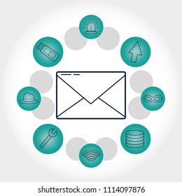 Set of cyber security symbols