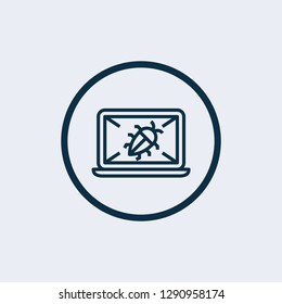 Set of cyber virus digital protection hacker attack icon - Vector