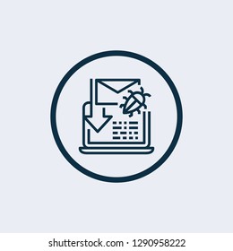 Set of cyber virus digital protection hacker attack icon - Vector