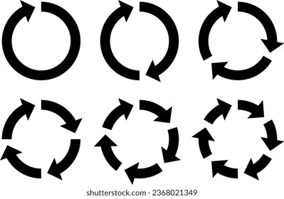 Set of cycle diagram icon made of arrows