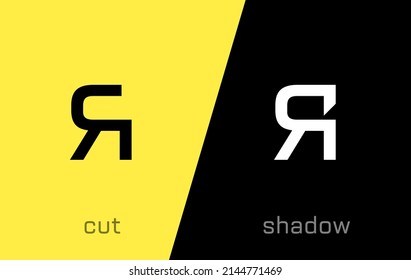 Conjunto de letras en cirílico Ya elementos de plantilla de diseño de iconos de logotipo mínimo