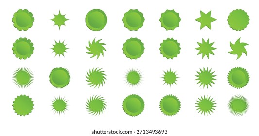 set of d star or sun shaped sale stickers promotional