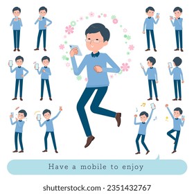 A set of dad to enjoy using a smartphone.It's vector art so easy to edit.