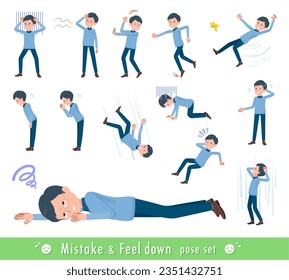 A set of dad expressing failure and depression.It's vector art so easy to edit.