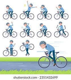 A set of dad on a road bike.It's vector art so easy to edit.