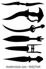 A set of daggers and knives peoples of the world