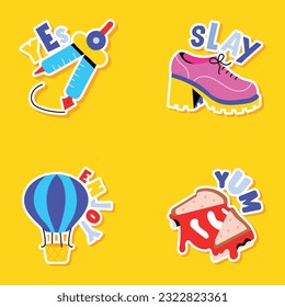 Set of Daily Usage Flat Stickers 

