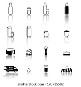 Set of dairy products