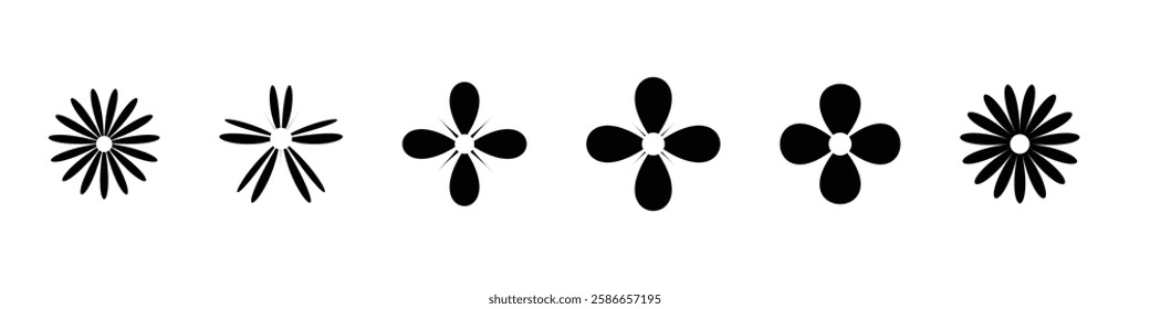 Set of daisy chamomile flower icon, flat style sweet and cute daisy flowers plant collection vector illustration.
