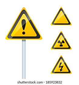 Set of damage signs on white background. Vector illustration EPS 10.