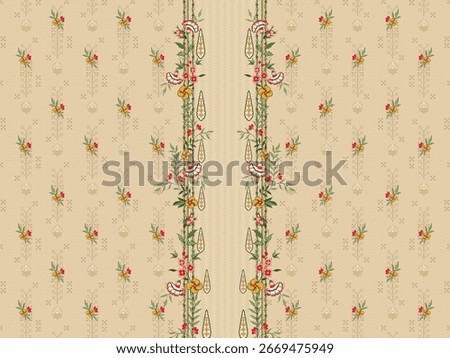 A set of Damask Digital Textile Design. Florally Element And Geometrical Digital Border Classically Design. Seamless Asian Decorative Pillows Flower Border Design etc....