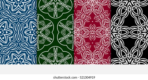 set of Damask floral seamless pattern background. Luxury texture for wallpaper, invitation. Vector illustration. color