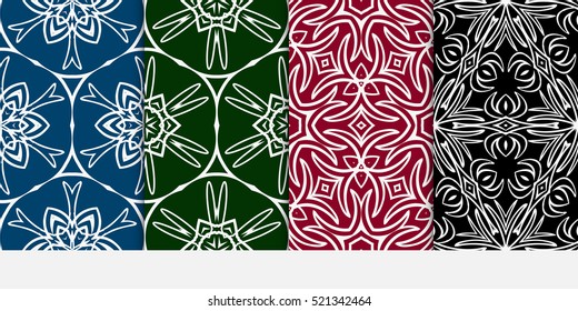 set of Damask floral seamless pattern background. Luxury texture for wallpaper, invitation. Vector illustration. color