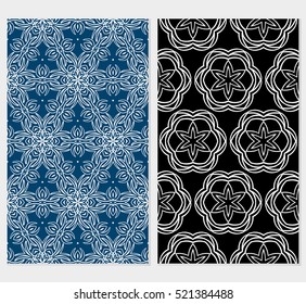 set of Damask floral seamless pattern background. Luxury texture for wallpaper, invitation. Vector illustration. color