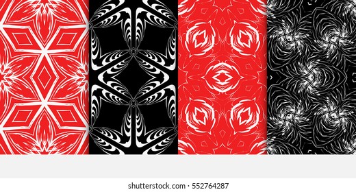 set of Damask floral seamless pattern background. Luxury texture for wallpaper, invitation. Vector illustration.
