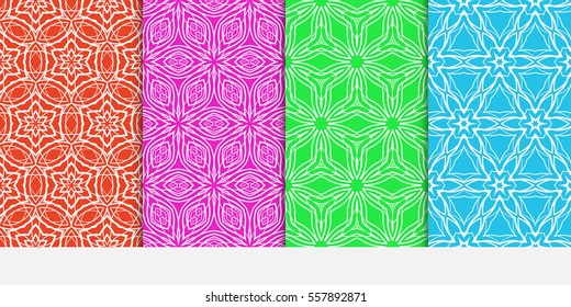 set of Damask floral seamless pattern. lace background. Luxury texture for wallpaper, invitation. Vector illustration.