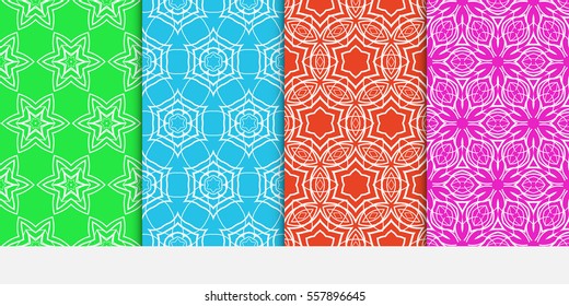 set of Damask floral seamless pattern. lace background. Luxury texture for wallpaper, invitation. Vector illustration.