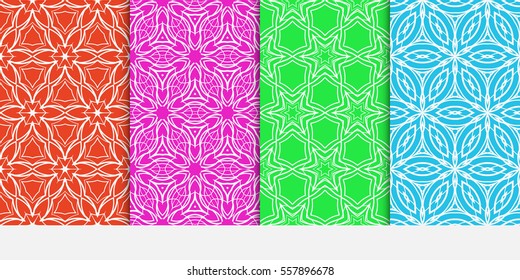 set of Damask floral seamless pattern. lace background. Luxury texture for wallpaper, invitation. Vector illustration.