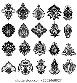 Definir padrão Damask fundo Geometric étnico oriental ikat padrão sem emenda tradicional Design para fundo, tapete, papel de parede, roupas, envoltório, Batik, tecido, bordado de ilustração.
