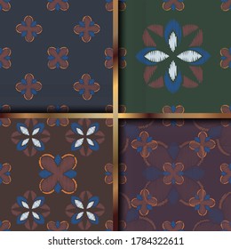Set damask pattern. wallpaper decorative ornament texture