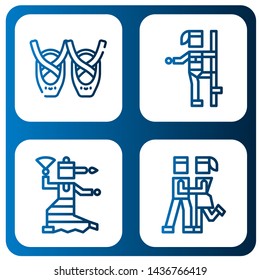Set of dance icons such as Ballet, Pole dance, Flamenco, Foxtrot , dance