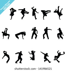 Set of  Dancer Vector silhouettes