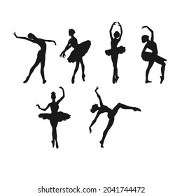 A set of dancing ballerinas in ballet tutus