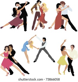 set of dancing couples