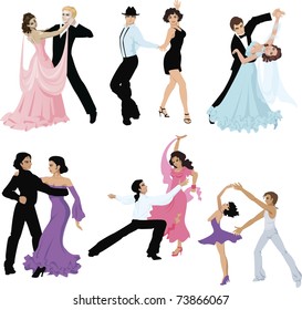 set of dancing couples