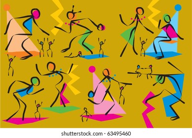 set dancing people