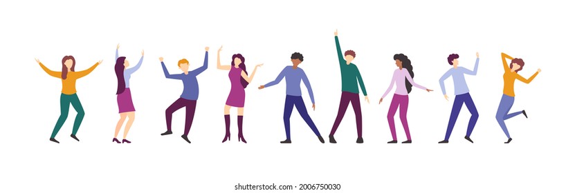 Set Dancing People Happy Birthday Party Stock Vector (Royalty Free ...
