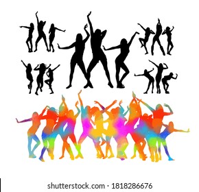 set Dancing people. Vector illustration