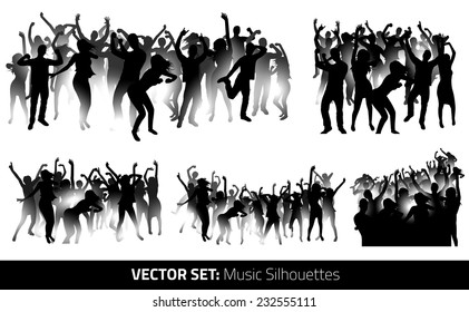 Set of dancing silhouettes for next usage