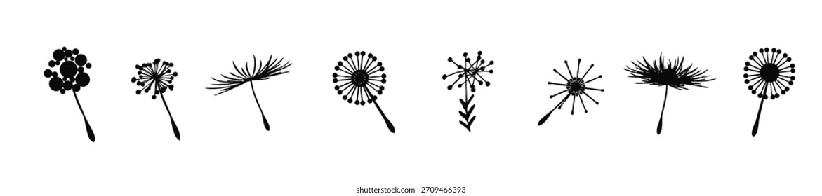 set of dandelion icons vector illustration